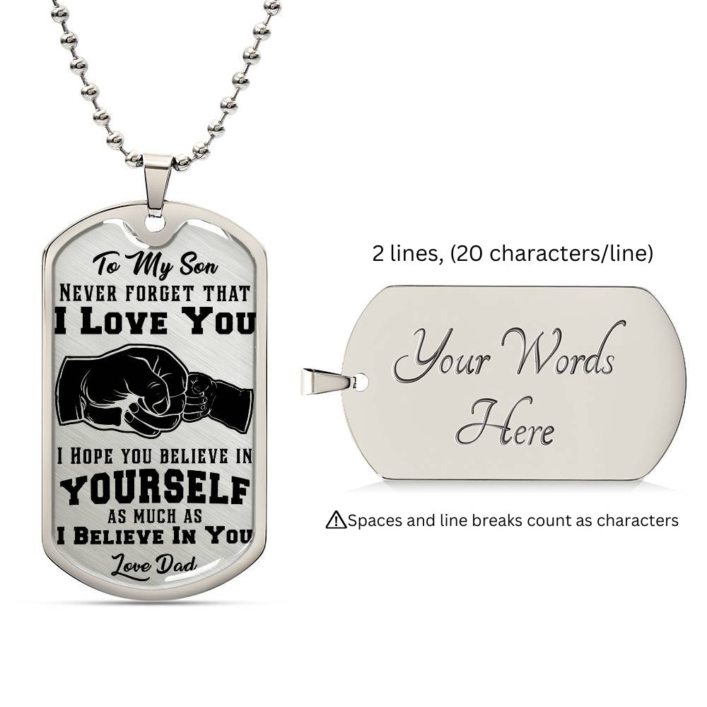 To my Son-Dad loves you-Necklace