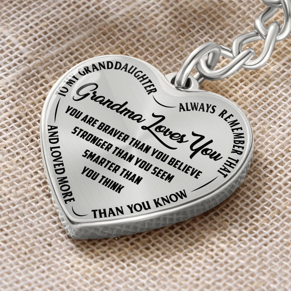 To my Granddaughter | Heart keychain | | Grandma loves you