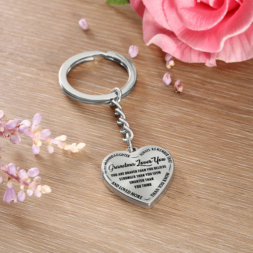 To my Granddaughter | Heart keychain | | Grandma loves you