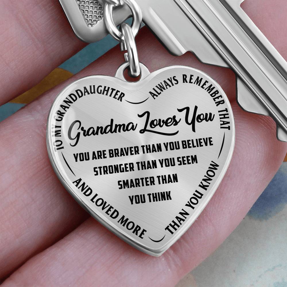 To my Granddaughter | Heart keychain | | Grandma loves you