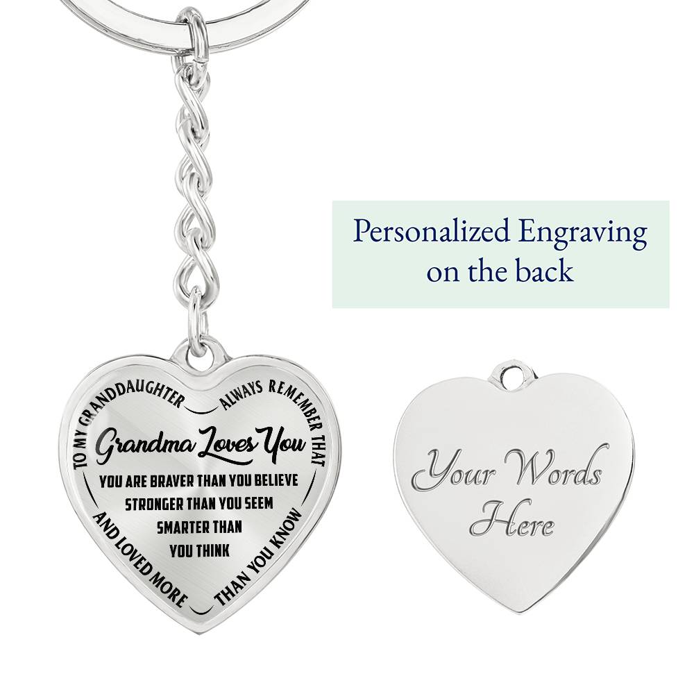 To my Granddaughter | Heart keychain | | Grandma loves you