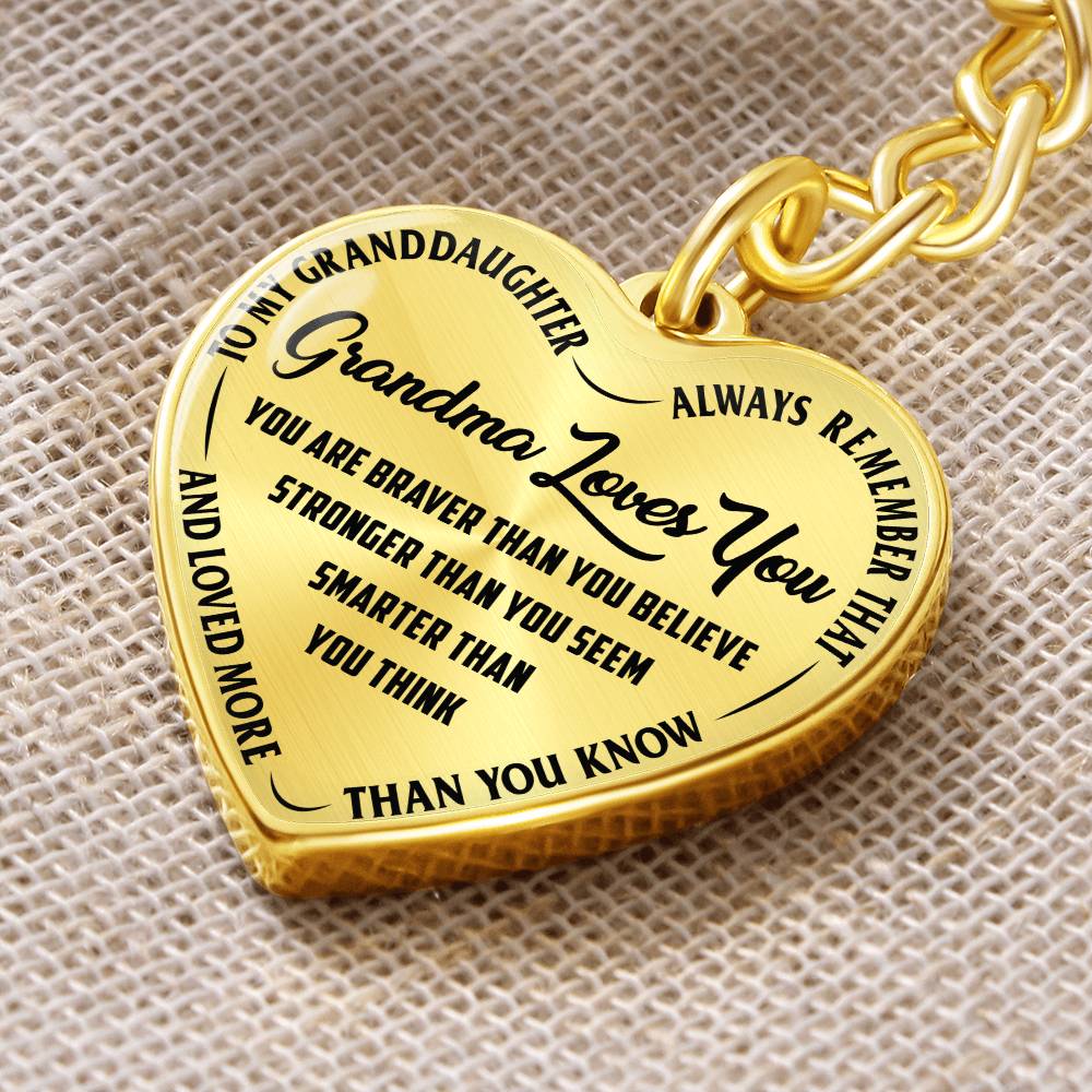 To my Granddaughter | Heart keychain | | Grandma loves you