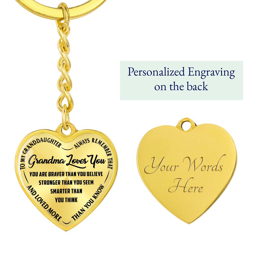 To my Granddaughter | Heart keychain | | Grandma loves you