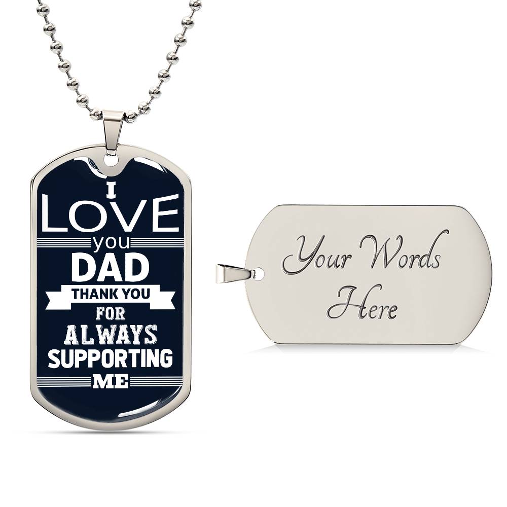 To my dad | Dog tag Necklace