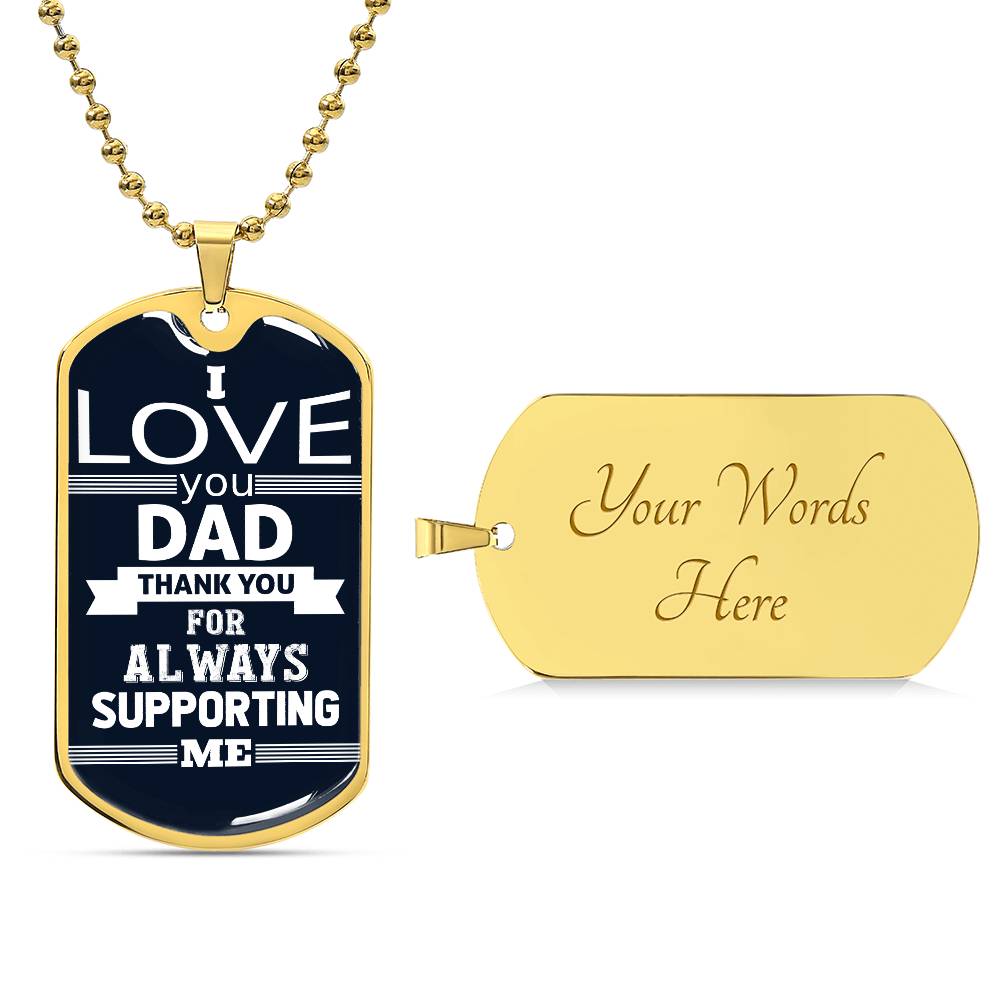 To my dad | Dog tag Necklace