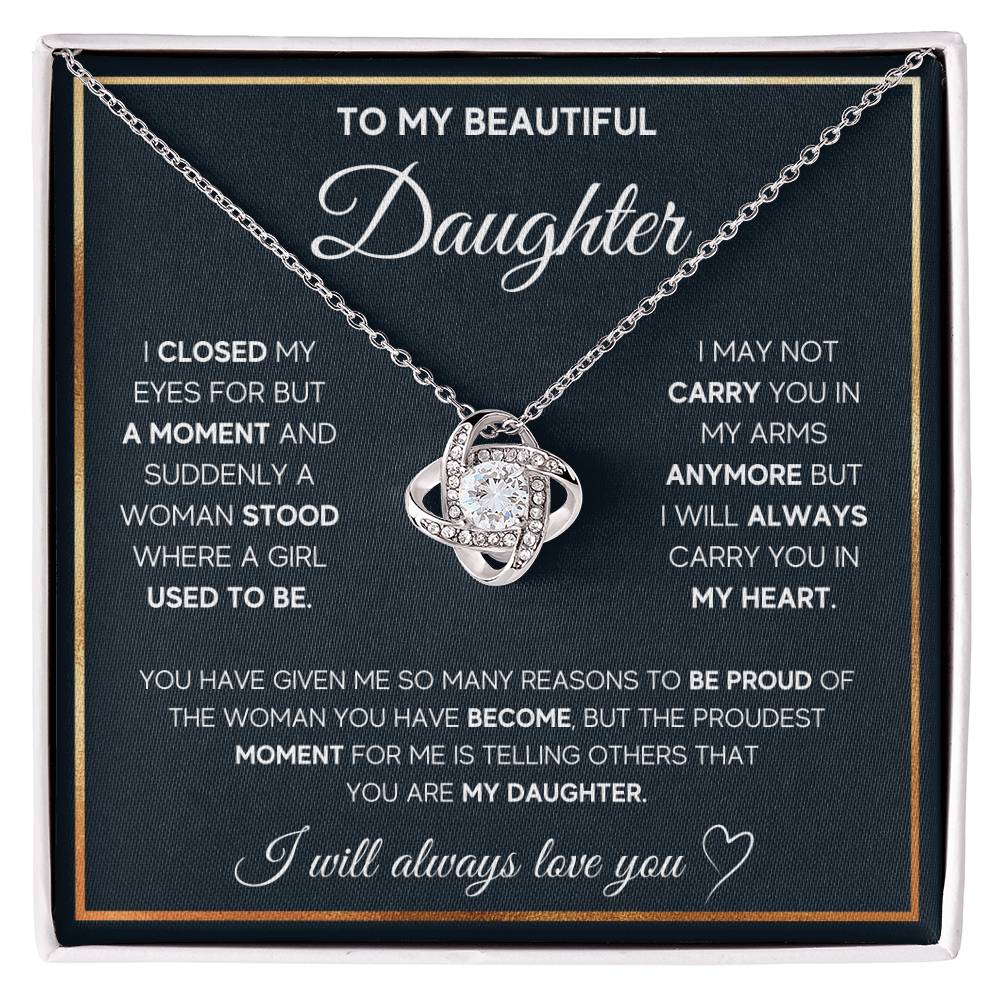 To my daughter | Love Knot Necklace | Proud parents