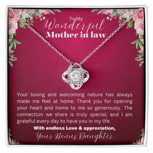 To my Mother in Law | Love Knot Necklace | Your Bonus Daughter