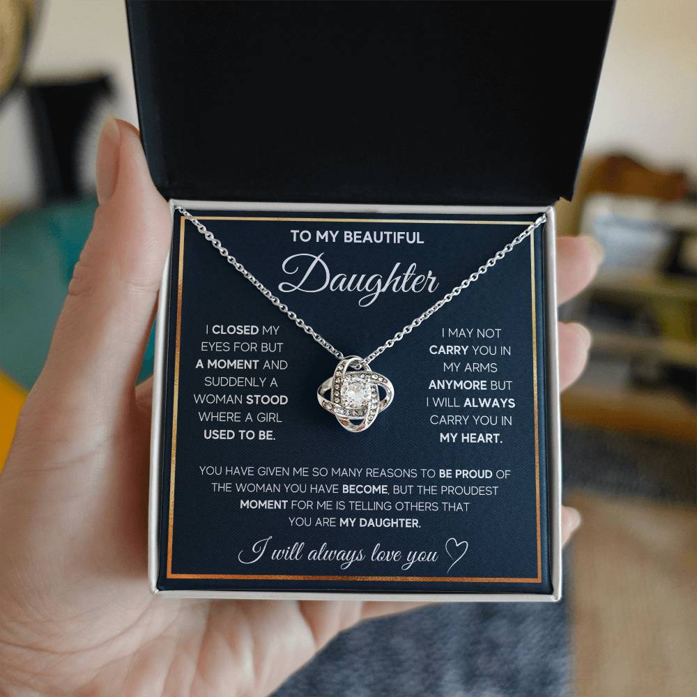 To my daughter | Love Knot Necklace | Proud parents