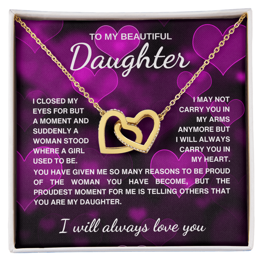 Interlocking Hearts Necklace | To my daughter