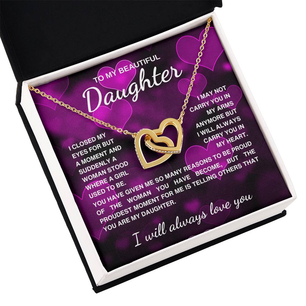 Interlocking Hearts Necklace | To my daughter