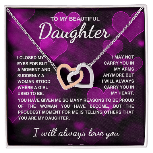 Interlocking Hearts Necklace | To my daughter