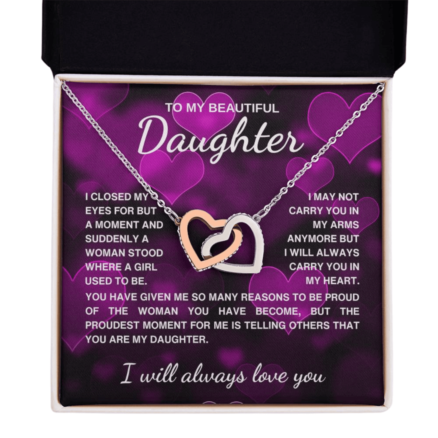 Interlocking Hearts Necklace | To my daughter