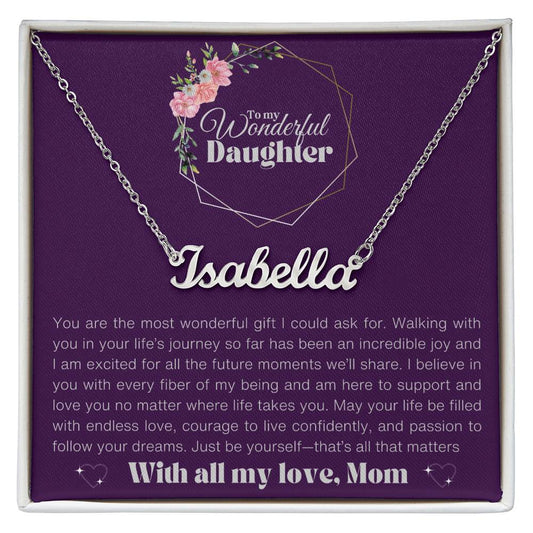 To my Daughter-Custom Name Necklace-Mom