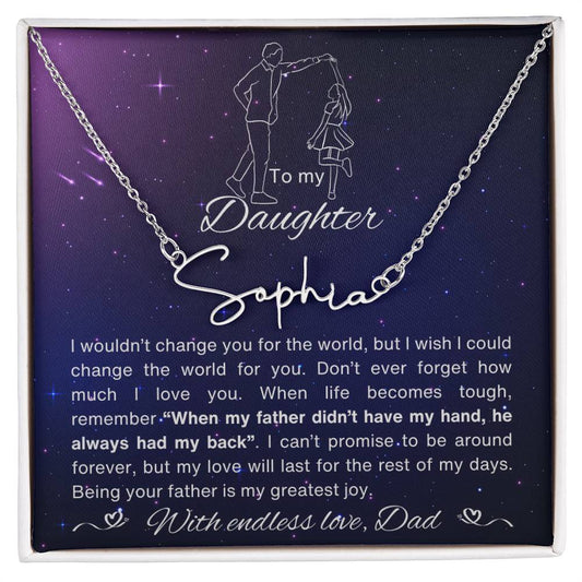 To my Daughter-Signature Name Necklace