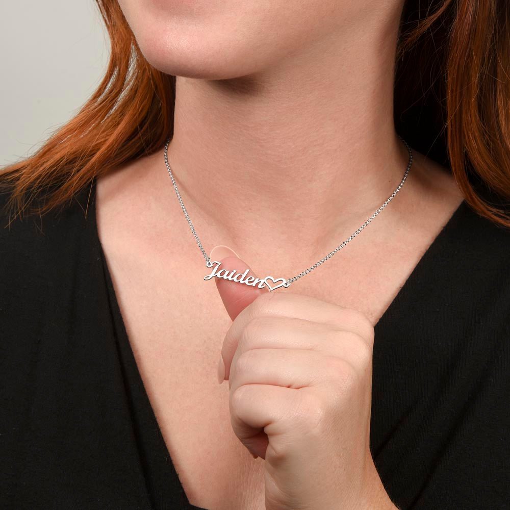 To my Daughter-Name&heart  Necklace-Mom