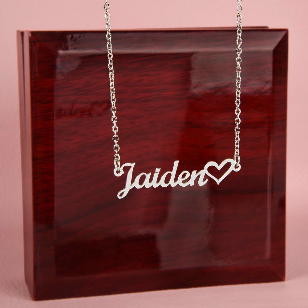 To my Daughter-Name&heart  Necklace-Mom