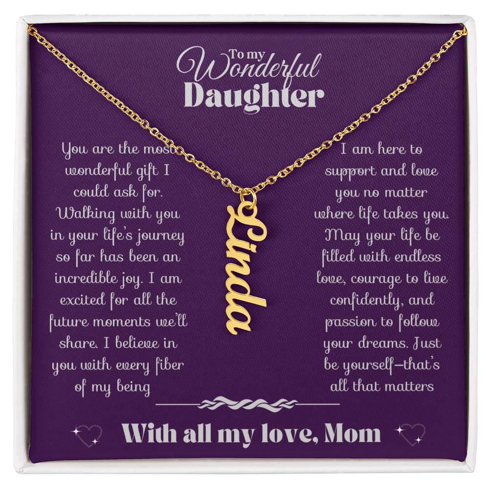 To my Daughter-Vertical Name Necklace