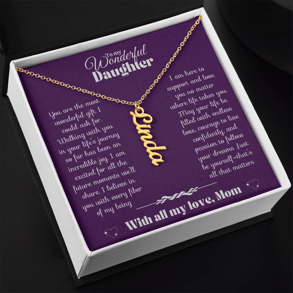 To my Daughter-Vertical Name Necklace