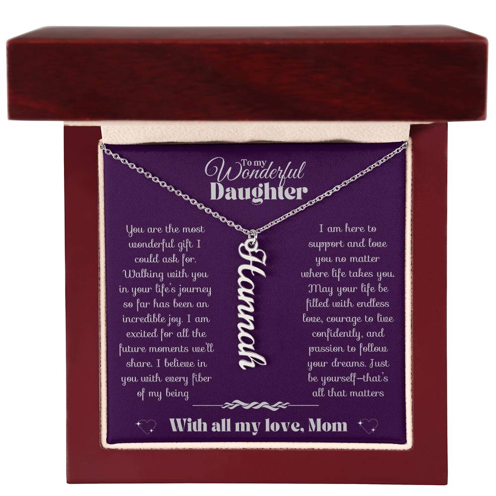 To my Daughter-Vertical Name Necklace