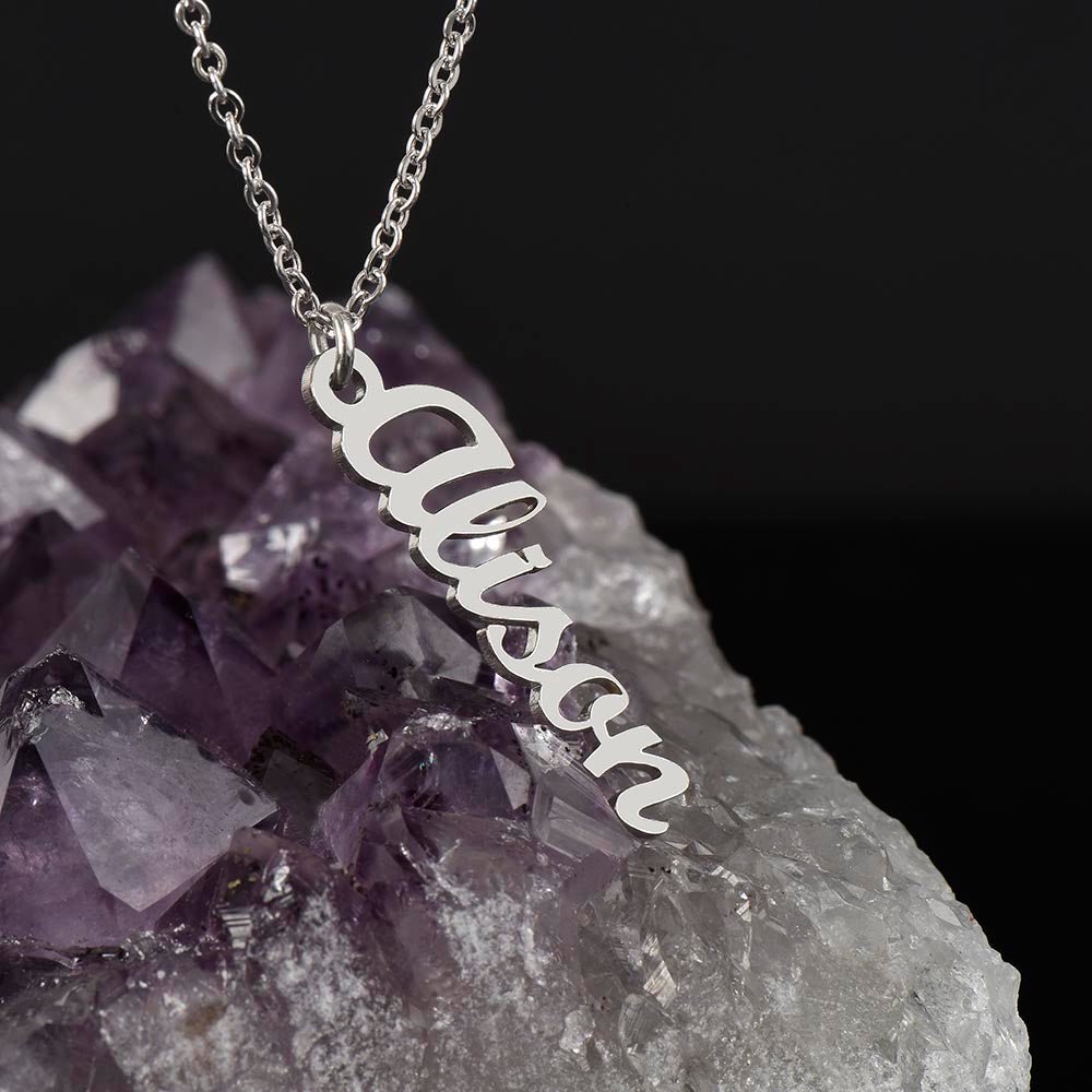 Vertical pendant Name Necklace for Women