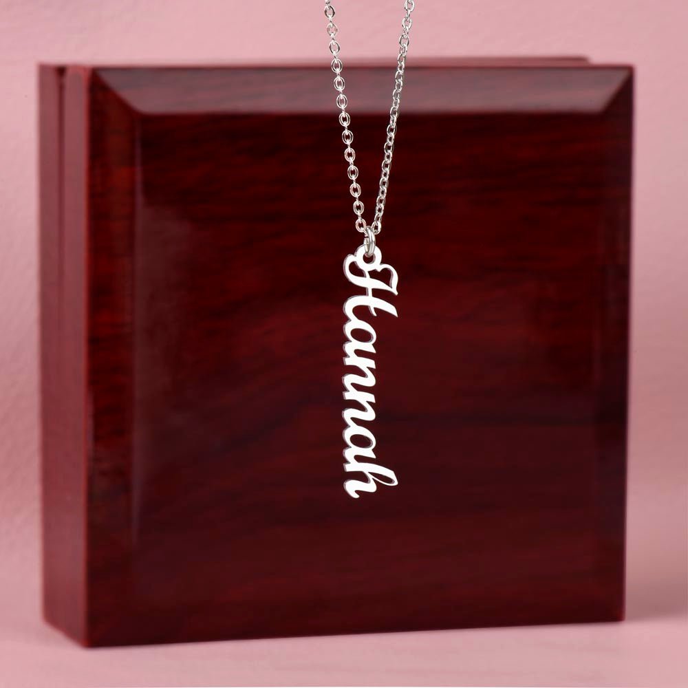 Vertical pendant Name Necklace for Women