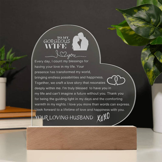 To my Wife-Engraved Heart-Your loving Husband