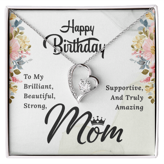 Heartfelt Birthday Gift for Mom, Mom Necklace in Elegant Gift Box